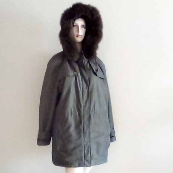 Pendleton Parka with Real Fox Fur Hood Trim Women's Size L Bust 48" ( Doubled) - Picture 3 of 8